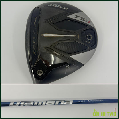 Titleist TSi1 3 Wood 15* LH Mitsubishi Diamana TB 70S Stiff