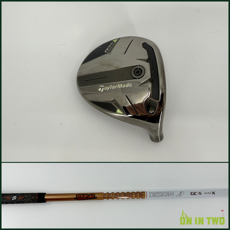 Taylormade Qi35 3 Wood 15* RH Graphite Design Tour AD GC 50X X Stiff