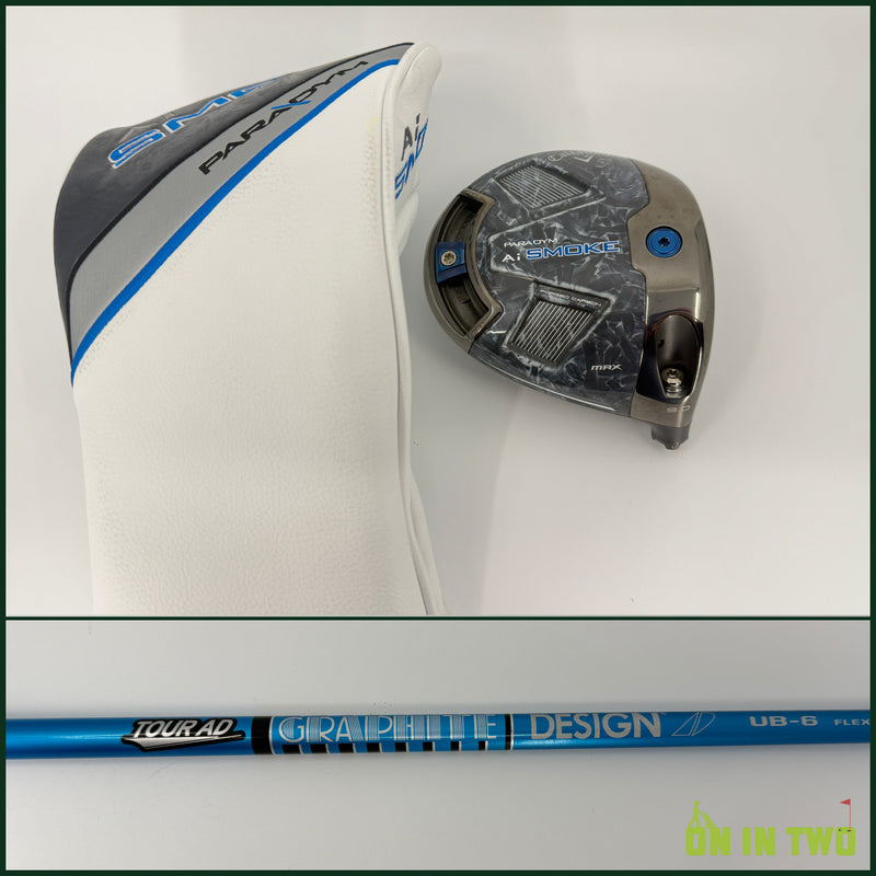 Callaway Paradym Ai Smoke Max Driver 9* RH Graphite Design Tour AD UB 60S Stiff