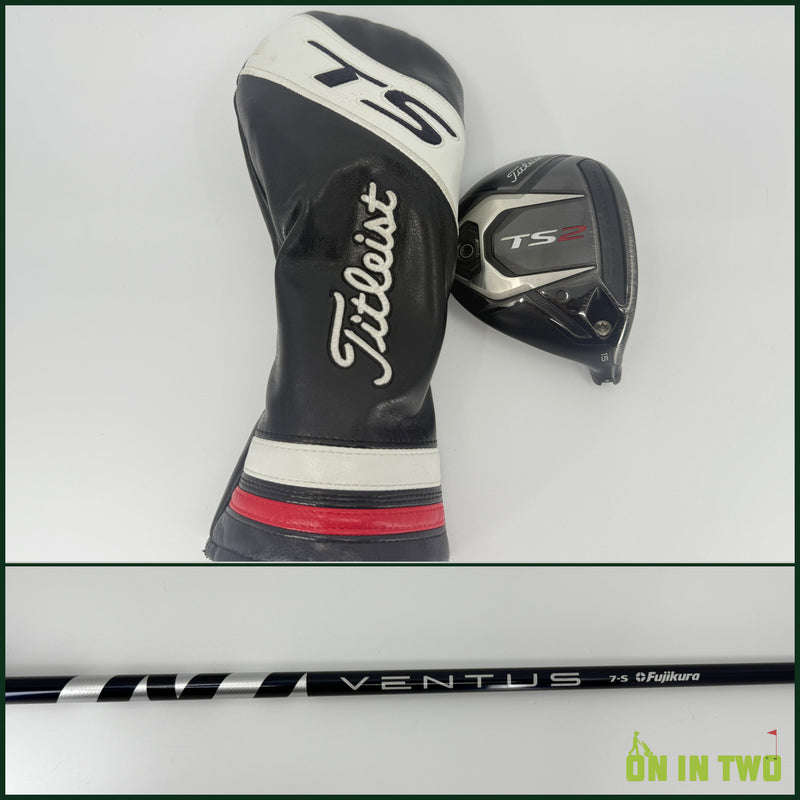 Titleist TS2 3 Wood 15* RH Fujikura Ventus Blue Velocore 70S Stiff